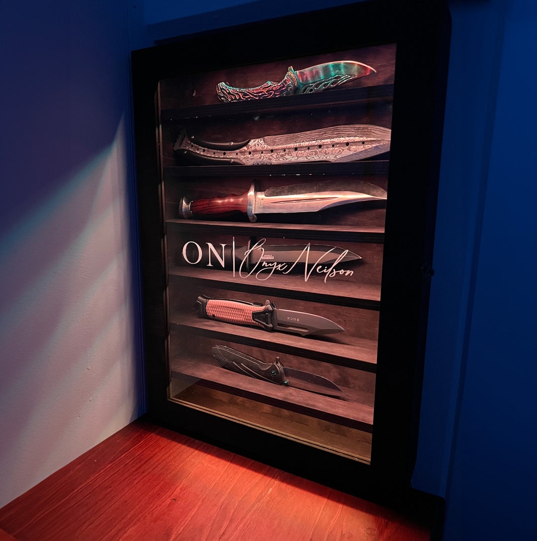 Knife Wood Wall Display Light, Knife Wall Display Shelf, Knife