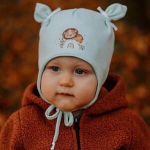 Ku 48-50 Bébé Enfant Chapeau Transition Oreille Chapeau / Neutre menthe uni Garçon Fille leo Acheter Maintenant Angele Fait Main