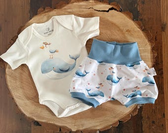 Baby Set Wal Pepe & Fitz – Baby Sommer Outfit Bio Baumwolle – Body  kurze Pumphose – Unisex Baby Kleidung – Geschenk Geburt Babyparty