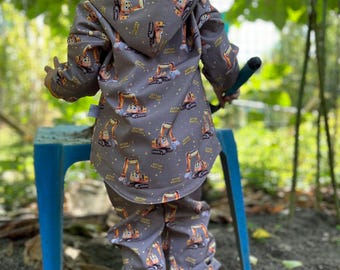 Pantaloni softshell Bagger Ben • Amici del cantiere • Taglie 62–116 • Con polsini e polsini per le gambe • Pantaloni unisex per bambini