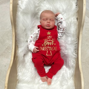 Size 50-56 Baby Set/Dungarees & Sweater/Neutral/Boy/Girl/Gift for Birth/1st Christmas -IMMEDIATE BUY- Angele Handmade