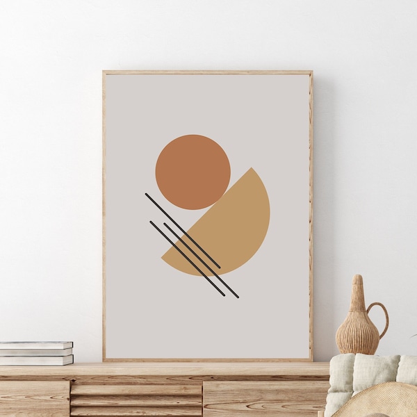 Minimalist Abstract Wall Art, Poster Aesthetic, Boho Canvas, Mid Century Digital Download Print, Minimal Boho Wall Art, 24x36 Print