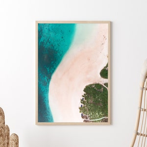 Coral Bay Poster, Aerial Beach Print, Wanddeko, Ozean Druck, Western Australia, Wandkunst, Strand Poster, Australien Wellendesign, Travel