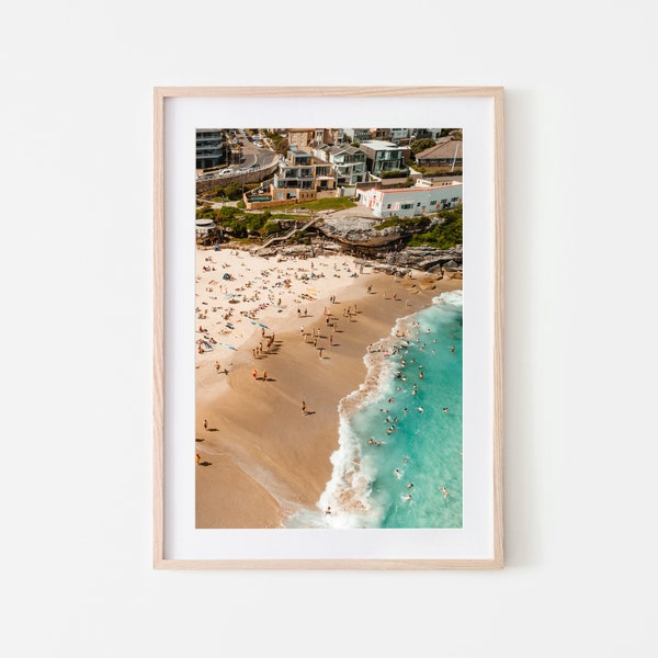 Summer in Sydney Beach Poster, Aerial Beach Print, Surf Wanddeko, Ozean Druck, Tropical Print, Australien Wandkunst, Tamarama Strand Poster