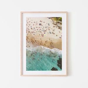 People on the Beach Poster, Aerial Print, Wall Decoration, Ocean Print, Tamarama Beach Print, Beach Poster, Australia Wave Design, Part 2