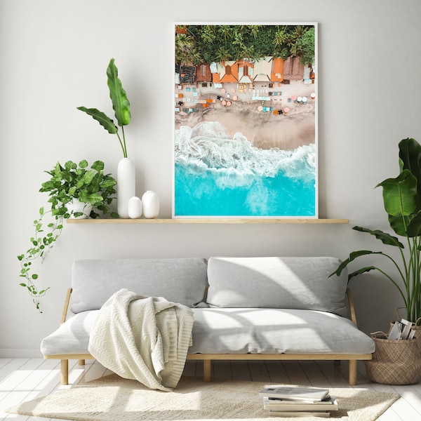 Bali Virgin Beach Poster, Ubud Poster, Wave Poster, Aerial Ocean Print, Wall Deco, Beach Print, Wall Art, Wall Art Print Ocean Photography