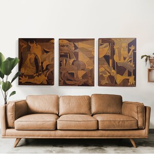 Guernica pyrografie op hout. Guernica hout pyrografie
