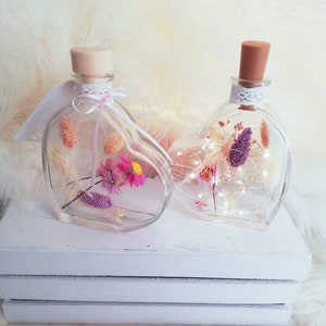 𝔽𝕝𝕠𝕨𝕖𝕣 𝔹𝕠𝕥𝕥𝕝𝕖 &quot;Heart&quot; - optionally with fairy lights + text Valentine&#39;s Day | Wedding gift | Mother&#39;s Day | Dried flowers in a glass |
