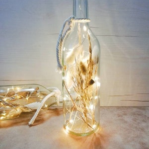 𝔽𝕝𝕠𝕨𝕖𝕣 𝔹𝕠𝕥𝕥𝕝𝕖 &quot;Boho&quot; •optional with USB bottle light|dried flowers in glass|wedding decoration|decorative bottle