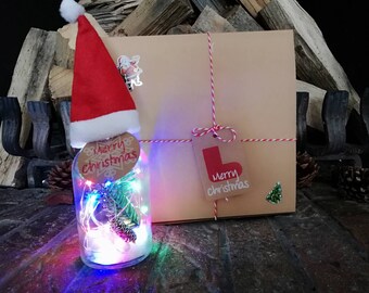 Flower &quot;Christmas Bottle&quot; small // Light bottle//Christmas decoration//Flowers in glass//from 49-, free shipping