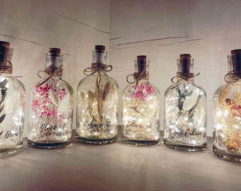 DEIN WUNSCHTEXT|Geschenkidee|Hochzeitsgeschenk |Trockenblumen im Glas|Geburtstagsgeschenk|Flower Bottle|Beste Freundin|