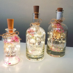 𝔽𝕝𝕠𝕨𝕖𝕣 𝔹𝕠𝕥𝕥𝕝𝕖 &quot;Home&quot; 250ml|500ml|700ml •optional with USB bottle light|dried flowers in a glass|housewarming gift|decorative bottle|