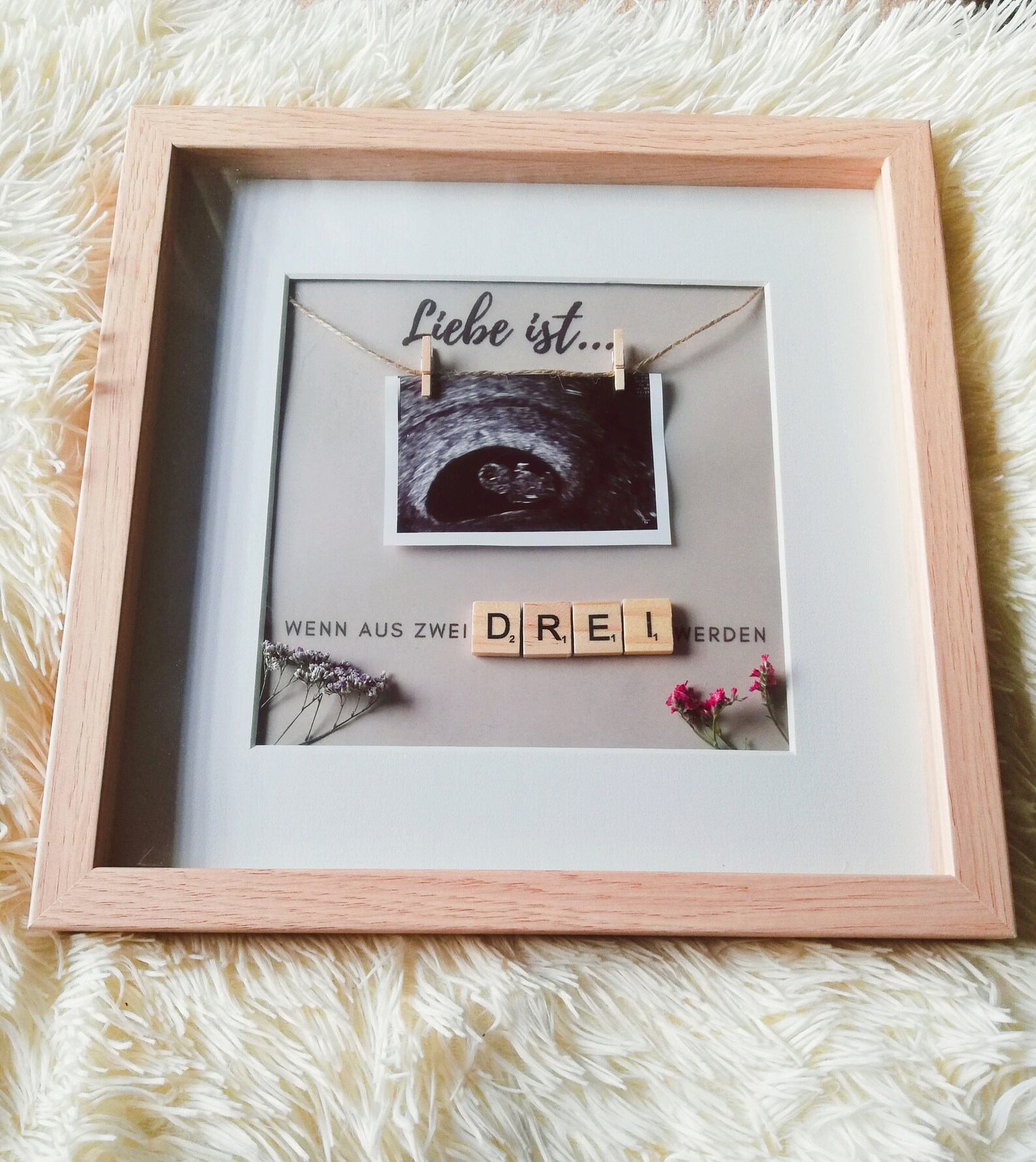 XXL 3D Dry Flowers Picture Frame 30 x 30 cm Nature Love Etsy