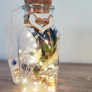 Geldgeschenk Hochzeit Trockenblumen im Glas Flower Bottle