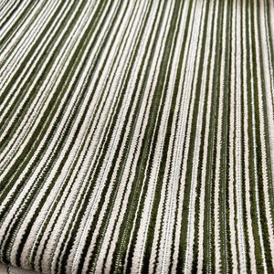 Green And Cream Stripe Cut Velvet Upholstery Fabric, Green  Modern Geometric Velvet Fabric, Green Decorative Velvet