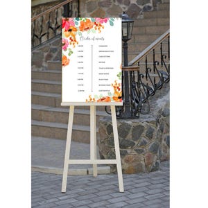 Order of the Day, Order of Events, Wedding sign, Wedding stationary