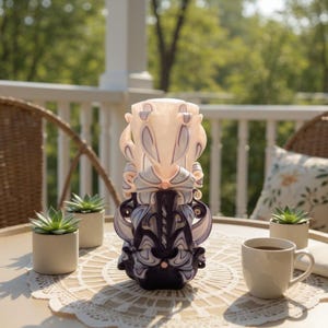 Hand-Carved Green Christmas Candle: Unscented Holiday Decor