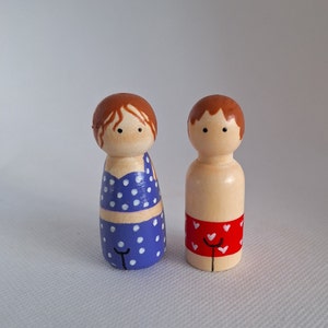 Peg Dolls houten poppetjes handgeverfd cadeau idee zomer vakantie afbeelding 3