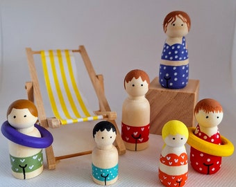 Peg Dolls - houten poppetjes - handgeverfd - cadeau idee - zomer vakantie