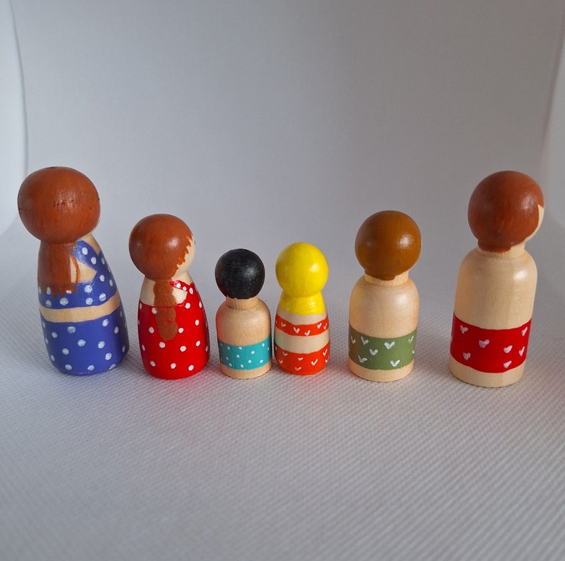 Peg Dolls houten poppetjes handgeverfd cadeau idee zomer vakantie afbeelding 6