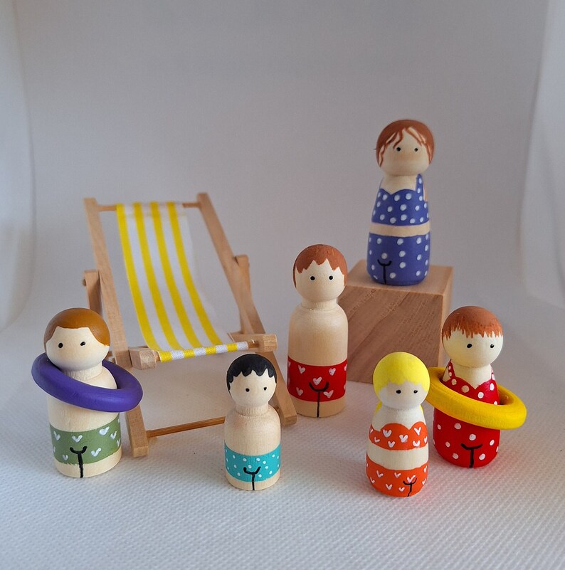 Peg Dolls houten poppetjes handgeverfd cadeau idee zomer vakantie afbeelding 7