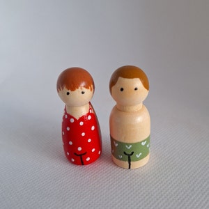 Peg Dolls houten poppetjes handgeverfd cadeau idee zomer vakantie afbeelding 4