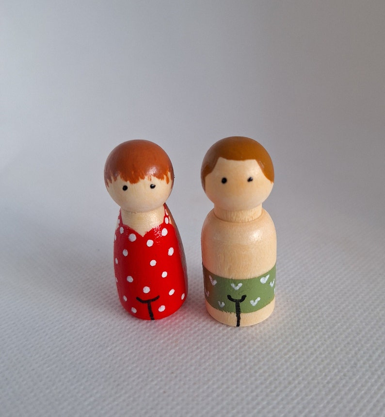 Peg Dolls houten poppetjes handgeverfd cadeau idee zomer vakantie afbeelding 4