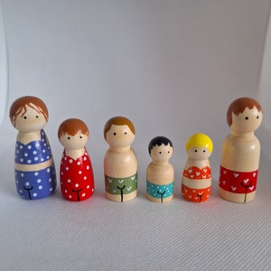 Peg Dolls houten poppetjes handgeverfd cadeau idee zomer vakantie afbeelding 2