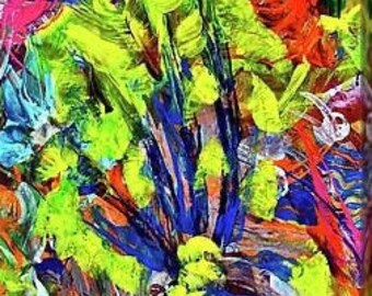 FLOWER OF LIFE: Original, Watercolor, Abstract, Giclée, Print, Canvas, Large, Wall Art, Uplifting, Inspirational, Colorful, Joyous, Healing,