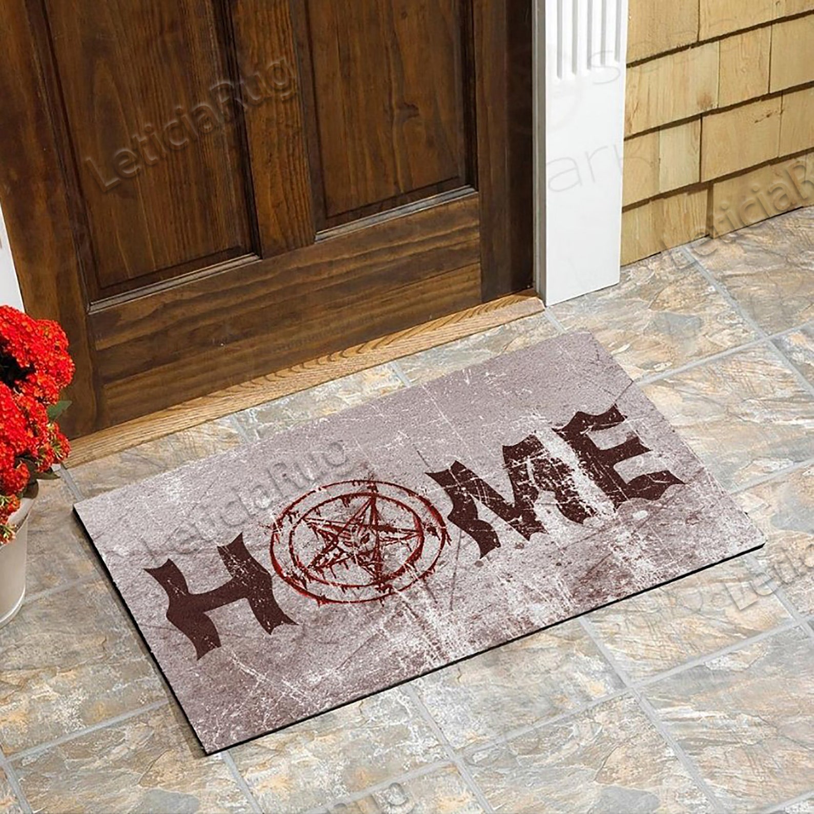 Satan Home Door Mat Personalized Door Mat Sigil of Baphomet | Etsy