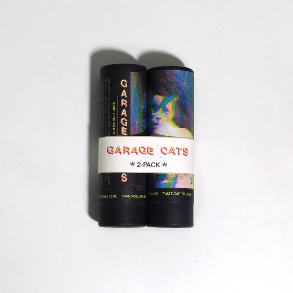 MULTI-PACK • GarageCats • Baume à lèvres HEMP + beurre de cacao • tube biodégradable • eco friendly • 420 :)