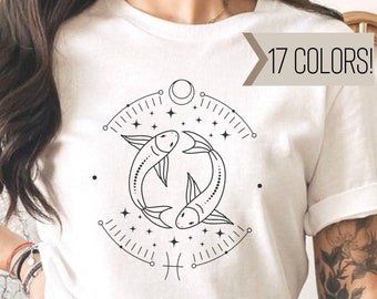 Pisces Shirt, Zodiac Shirts, Astrology Shirt, Horoscope Shirt, Birthday Gift Pisces, Aesthetic Clothes Trendy Pisces Gifts Oversized Tshirt