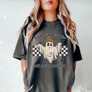 I Ghost People All Year Round Shirt, Halloween Funny Ghosting T-shirt, Fall Spooky Vibes Tee, Cute Halloween Funyn Shirt, Ghost Face Beanie
