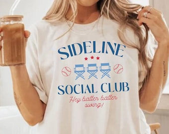 Sideline Social Club T-shirt, Softball Social Club Shirt, Softball Mama Era Tee Sideline Shirt Comfort Colors, Softball Mom, Baseball Sister