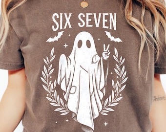 Comfort Colors® Six Seven Meme Shirt for Women, 6 7 Memes Tee Shirts, Funny Number Meme Tshirt, Viral Gen Z Meme Saying T-Shirt, Halloween
