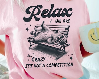 Unhinged Shirts, Funny Raccoon T-shirt, We are all crazy, Mental Health Tee, Meme Y2K, Anxiety Shirt, Fairycore, Weirdcore, Trash Panda, 90s