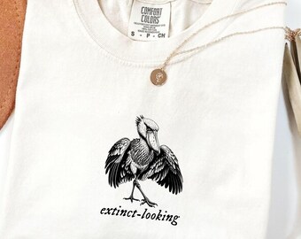 Shoebill Tshirt, Shoebill Stork Meme Tee, Balaeniceps Rex Shirt, Comfort Colors, Bird Lover Gift Prehistoric Shoebill Extinct Dinosaur