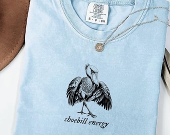 Shoebill Energy, Prehistoric Dino Bird Shirt, Comfort Colors T-shirt, Shoebill Stork Meme Tee, Bird Lover Gift, Prehistoric Shoebill Shirt