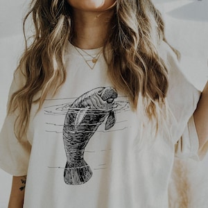 Manatee Shirt, Manatee T-shirt, Comfort Colors Shirt, Marine Biology Shirt, Manatee Gift, Gifts, Ocean Shirt, Coastal Grandma, Coconut Girl