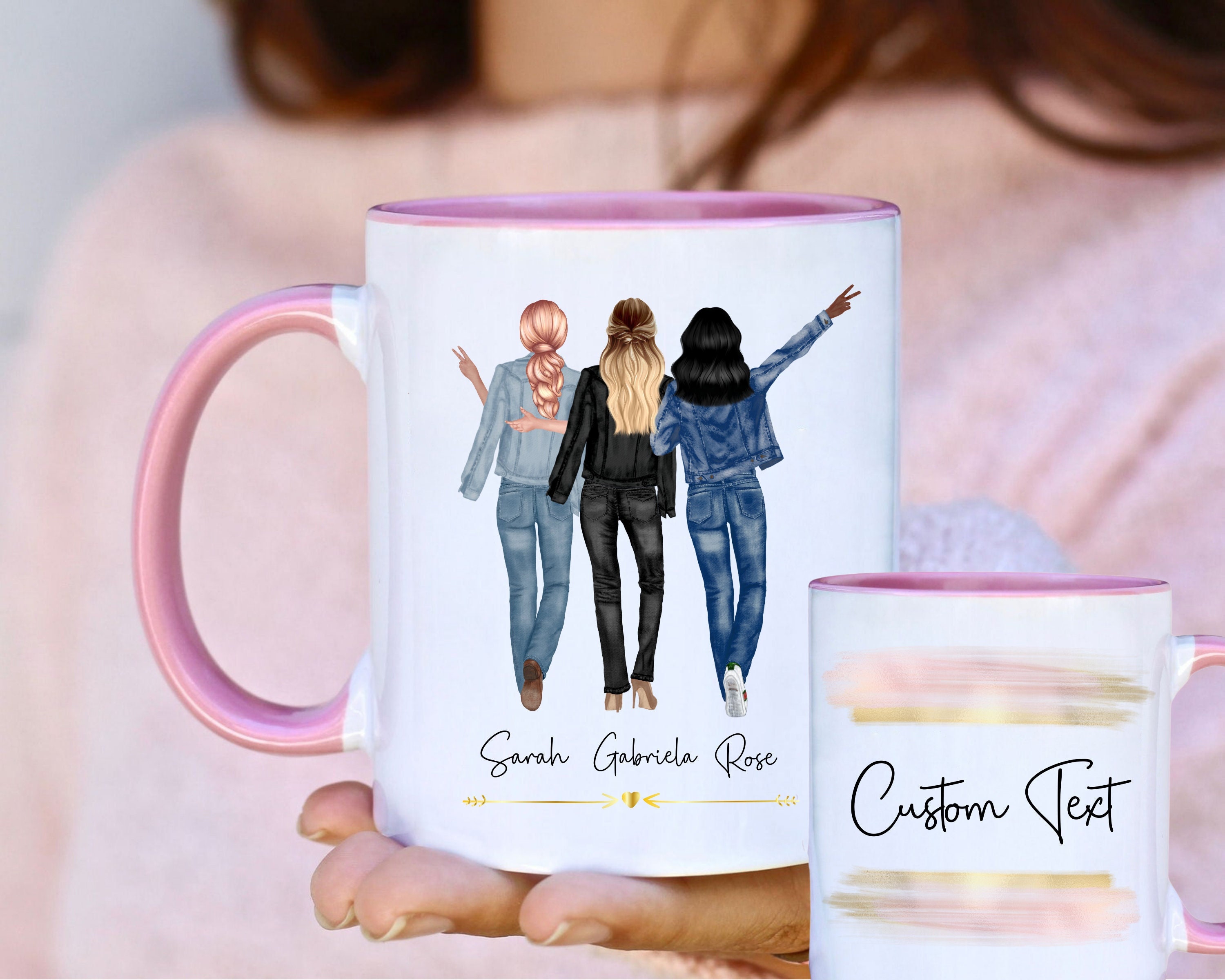 Three Friends Mug, 3 Best Friends Gift, Personalized Coffee Mug for Three  Friends, Three Sisters Coffee Mug, Three Best Friends Mug 