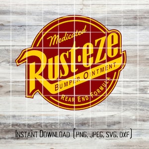 May include: A red and yellow circular logo with the text "Medicated Rusteze Bumper Ointment Rear End Formula".