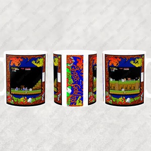 Ghosts &#39;n Goblins Arcade Game Marquee, Bezel and Screenshots 11 oz Coffee Mug - Bezel with Gameplay Screenshot on each side of the mug
