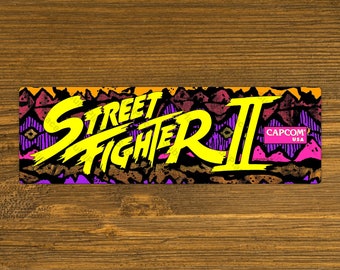 Street Fighter 2 Arcade Game Marquee Fridge Magnet 2&quot; x 6.25&quot; Metal Plate - High gloss w/ rounded corners - Image sublimated into the plate