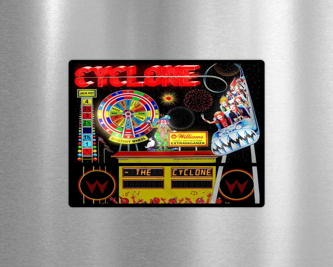 Cyclone Pinball Backglass Image Arcade Game Fridge Etsy