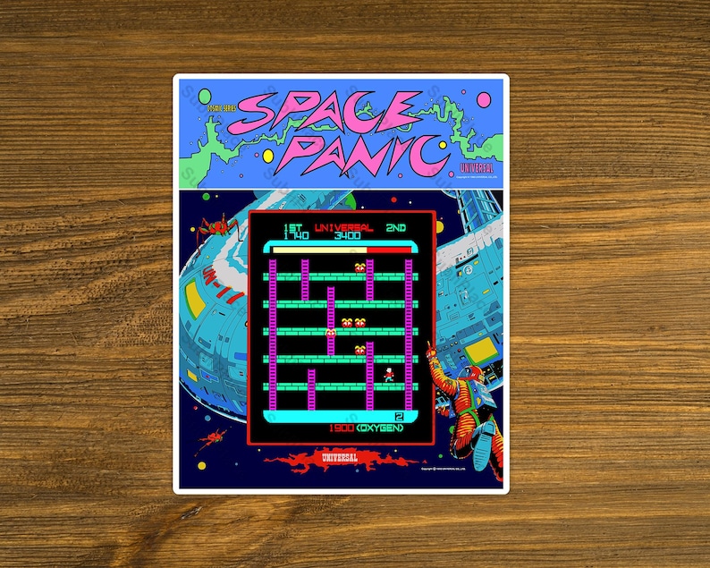 Space Panic Arcade Game Marquee, Bezel & Screenshot Image on a 8"x10 ...