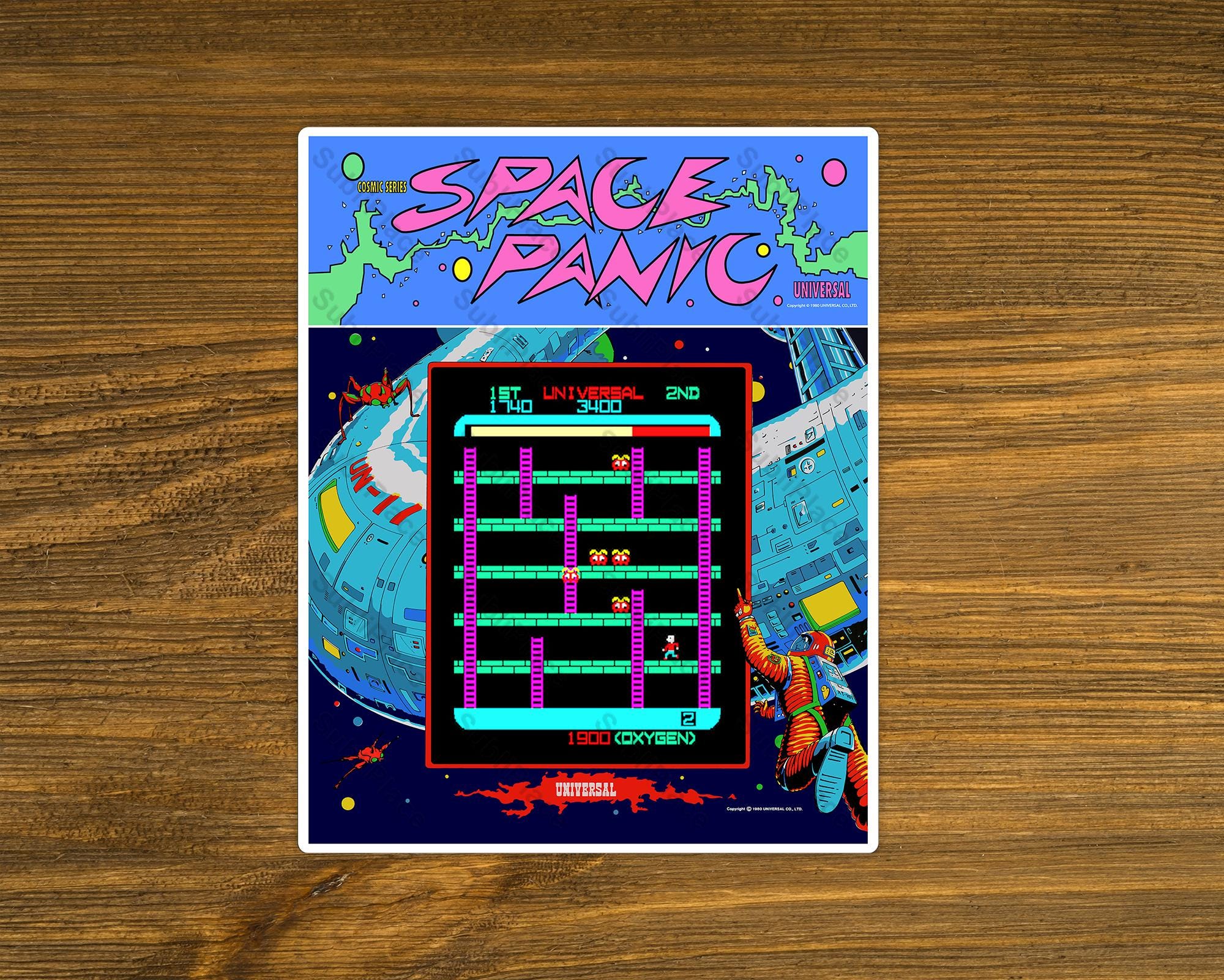Space Panic Arcade Game Marquee, Bezel & Screenshot Image on a 8"x10 ...