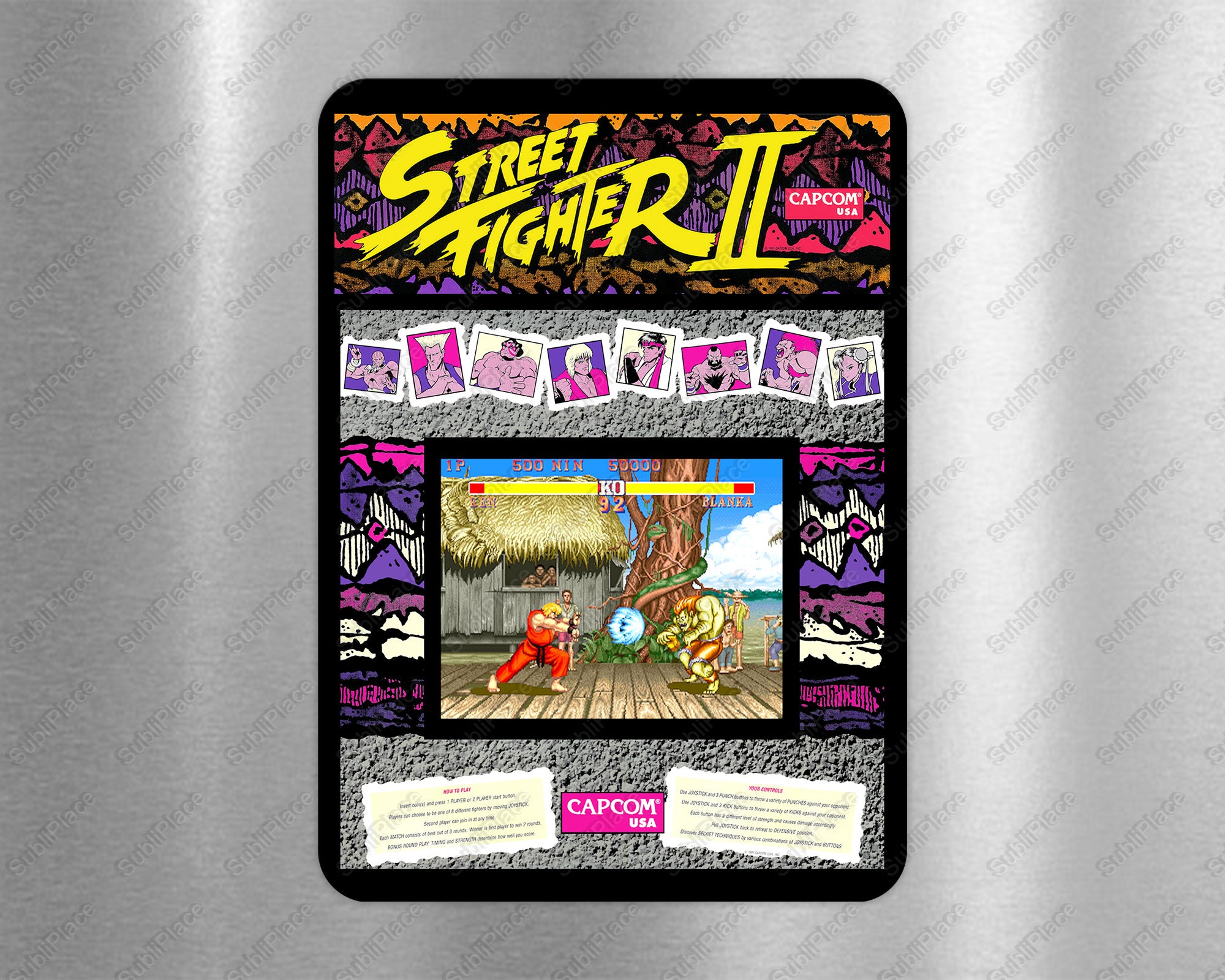 Street Fighter 2 Arcade Game Marquee Bezel & Screenshot - Etsy