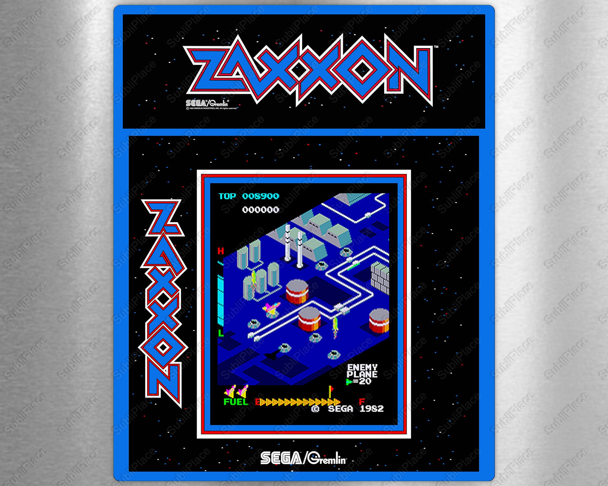 Zaxxon Arcade Game Marquee Bezel & Screenshot Etsy