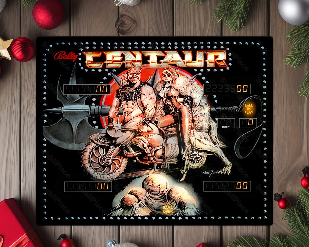 Centaur Pinball Arcade Game Backglass Image on a 8x10 Metal Plate High