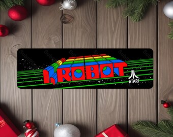 I, Robot Arcade Game Marquee image on a 4"x13.5" Metal Plate - High gloss with rounded corners - Image is sublimated into the metal plate